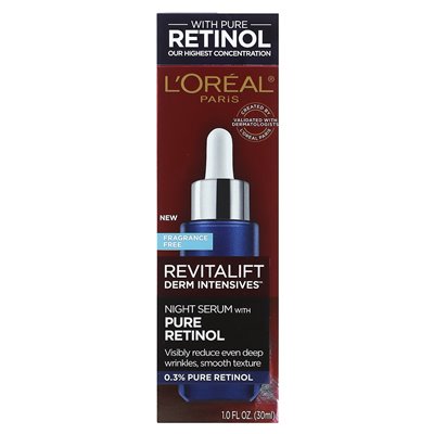 L'Oréal, Revitalift Derm Intensive Night Serum with Pure Retinol, Fragrance Free, 1 fl oz (30 ml) L'Oréal, Revitalift Derm Intensive Night Serum with Pure Retinol, Fragrance Free, 1 fl oz (30 ml)