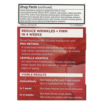 L'Oréal, Revitalift Anti Winkle + Holding, Krem nawilżający, SPF 25, 1,7 uncji (48 g) L'Oréal, Revitalift Anti Winkle + Holding, Krem nawilżający, SPF 25, 1,7 uncji (48 g)
