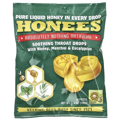 Dopolenie, kojące krople gardła.Z miodem, Menthol i eukaliptusem, 20 sztuk, 3,5 uncji (100 g) Dopolenie, kojące krople gardła.Z miodem, Menthol i eukaliptusem, 20 sztuk, 3,5 uncji (100 g)