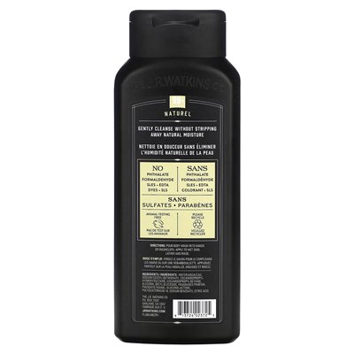 J R Watkins, Męska myja ciała, wanilia sandałowa, 18 fl oz (532 ml)