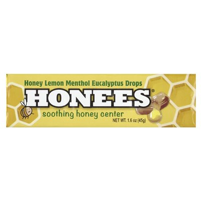 Honees, Honey Lemon Menthol Eukaliptus Drops, 1,6 uncji (45 g)