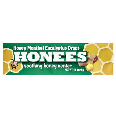 Honees, Honey Menthol eukaliptusowe krople, 1,6 uncji (45 g)