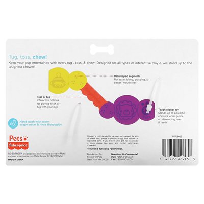 Fisher-Price, zwierzęta, kolorowe żucie, zabawka ząbkowania, dla szczeniaka, 1 zabawka do żucia