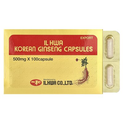 Ilhwa, koreański żeń -szeń, 500 mg, 100 kapsułek Ilhwa, koreański żeń -szeń, 500 mg, 100 kapsułek