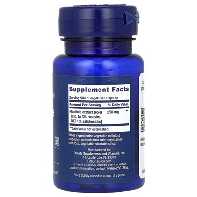 Life Extension, Rhodiola Extract, 250mg, 60 Vegetarian Capsules