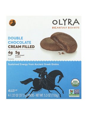 Olyra, Frühstückskekse, mit doppelter Schokoladencremefüllung, 4 Packungen zu je 1,32 oz (37,5 g) Olyra, Frühstückskekse, mit doppelter Schokoladencremefüllung, 4 Packungen zu je 1,32 oz (37,5 g)
