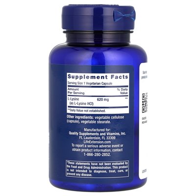 Life Extension, L-Lysin, 620 mg, 100 vegetarische Kapseln