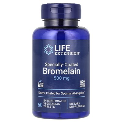Life Extension, Specially Coated Bromelain, 500mg, 60 Enteric Coated Vegetarian Tablets