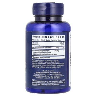 Life Extension, Specially Coated Bromelain, 500mg, 60 Enteric Coated Vegetarian Tablets