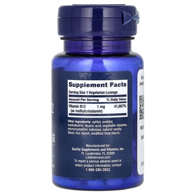 Life Extension, Vitamin B12 Methylcobalamin, 1mg, 60 Vegetarian