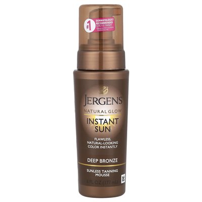 Jergens, Natural Glow, Instant Sun, Sunless Tolning Mus, Deep Bronze, 6 fl oz (177 ml)