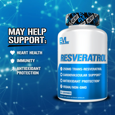 EVLution Nutrition, Resweratrol, 250 mg, 60 Wegetariańskich Kapsułek EVLution Nutrition, Resweratrol, 250 mg, 60 Wegetariańskich Kapsułek
