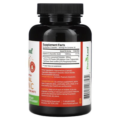 Forest Leaf, Liposomal Vitamin C, 1400 mg, 120 Vegetable Capsules (700 mg per capsule)