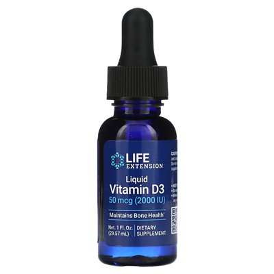 Life Extension Flüssiges Vitamin D3, 50 mcg (2000 IE), 1 Fl Oz (29,57 ml)