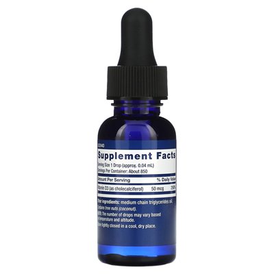 Life Extension Liquid Vitamin D3, 50 mcg (2000 IU), 1 Fl Oz (29.57 ml)