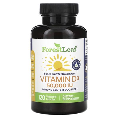 Forest Leaf, Vitamin D3, 1,250 mcg (50,000 IU), 120 Vegetable Capsules Forest Leaf, Vitamin D3, 1,250 mcg (50,000 IU), 120 Vegetable Capsules