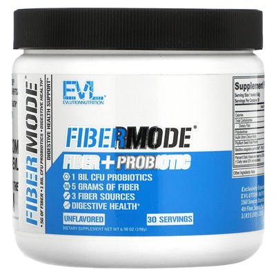 Evlution Nutrition, FiberMode, Fibre + Probiotyc, Unphakided, 6,98 uncji (198 g)