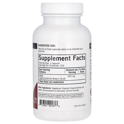 Kirkman Labs, Gaba, 250 mg, 150 kapsułek Kirkman Labs, Gaba, 250 mg, 150 kapsułek