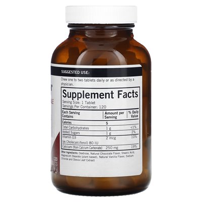 Kirkman Labs, Children's Chewable Calcium with Vitamin D3, Natural Chocolate, 120 Tablets