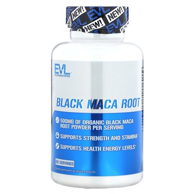 Evlution Nutrition, Black Maca Root, 60 kapsułek wegetariańskich