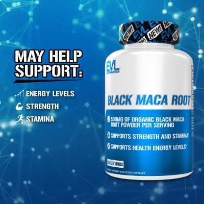 Evlution Nutrition, Black Maca Root, 60 kapsułek wegetariańskich