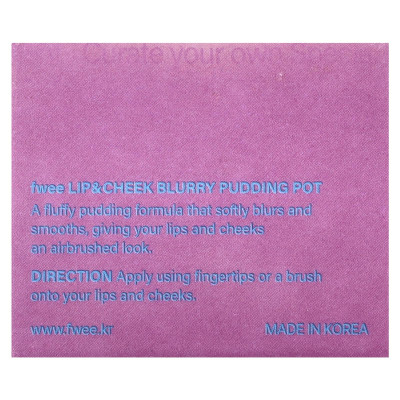 Fwee, Lip & Cheek Blurry Pudding Pot, Mv03 Baddie, 0,17 Unzen (5 g)