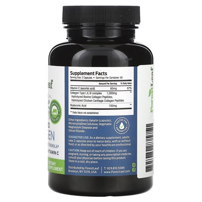 Forest Leaf, Advanced Collagen, Kollagen, 120 Kapseln