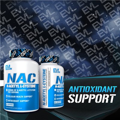 Evlution Nutrition, NAC, 600 mg, 60 kapsułek wegetariańskich