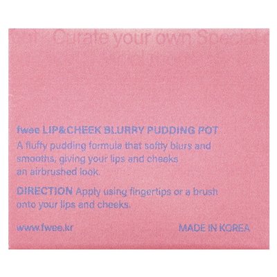 Fwee, Lippen- und Wangenpuddingtopf mit Blurry, CR01 Dear, 0,17 oz (5 g)