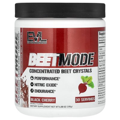 Evlution Nutrition, Burak Mode, Concentrated Burak Crystals, Black Cherry, 6,88 uncji (195 g)