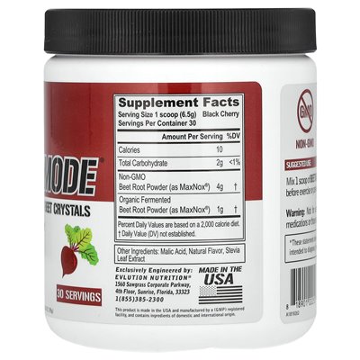 Evlution Nutrition, Burak Mode, Concentrated Burak Crystals, Black Cherry, 6,88 uncji (195 g)
