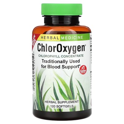 Zioła itp., Chloroksygen®, koncentrat chlorofilu, 120 miękkich