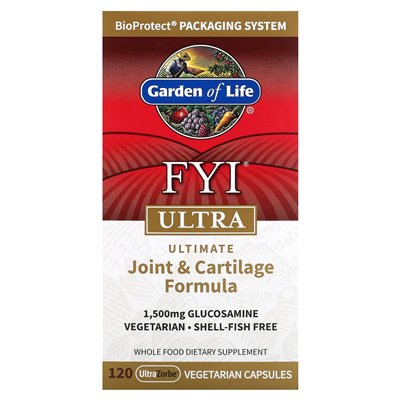 Garden of Life, FYI Ultra, Ultimate Joint & Chrząstka Formuła, 120 Ultrazorbe Vegetarian Capsules Garden of Life, FYI Ultra, Ultimate Joint & Chrząstka Formuła, 120 Ultrazorbe Vegetarian Capsules