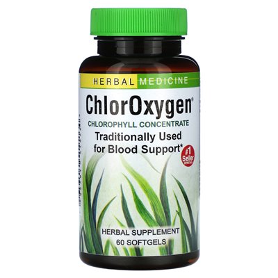 Zioła itp., Chloroksygen®, koncentrat chlorofilu, 60 miękkich Zioła itp., Chloroksygen®, koncentrat chlorofilu, 60 miękkich