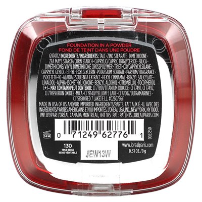 L'Oréal, Infallible 24h Fresh Wear, Puderfoundation, 130 True Beige, 9 g (0,31 oz.)