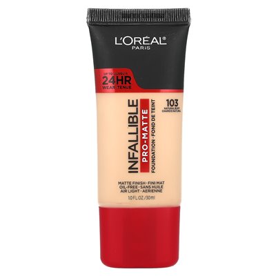 L'Oréal, nieomylne, pro-matte Foundation, 103 Natural Buff, 1 Fl Oz (30 ml) L'Oréal, nieomylne, pro-matte Foundation, 103 Natural Buff, 1 Fl Oz (30 ml)