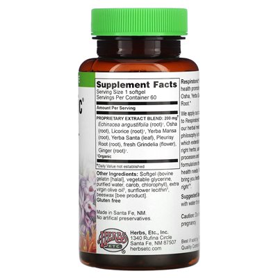 Zioła itp., Respiratoniczne, 60 softgels
