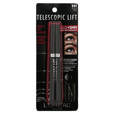 L'Oréal, teleskopowy tusz do rzęs, 991 Black, 0,33 fl oz (10 ml)