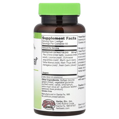 Zioła itp., Drożdżowe Releaf®, 60 softgels Zioła itp., Drożdżowe Releaf®, 60 softgels