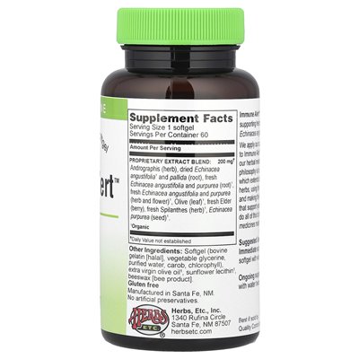 Zioła itp., Immune Alert ™, 60 miękkich Zioła itp., Immune Alert ™, 60 miękkich