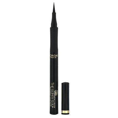 L'Oréal, nieomylny, super smukły płynny eyeliner, 400 czarny, 0,034 fl oz (1 ml)
