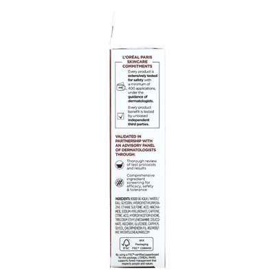 L'Oréal, Revitalift Derm Intensywne, 2,5 % [kwas hialuronowy + kofeina] surowica oka, bez zapachu, 0,67 fl oz (20 ml)