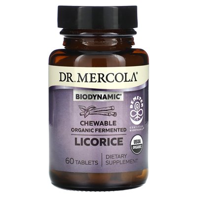 Dr. Mercola, Biodynamic®, Bio-Lakritz zum Kauen, fermentiert, 60 Tabletten