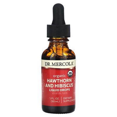 Dr Mercoli, Organic Hawthorn i Hibiscus Liquid Drops, 1 Fl Oz (30 ml)