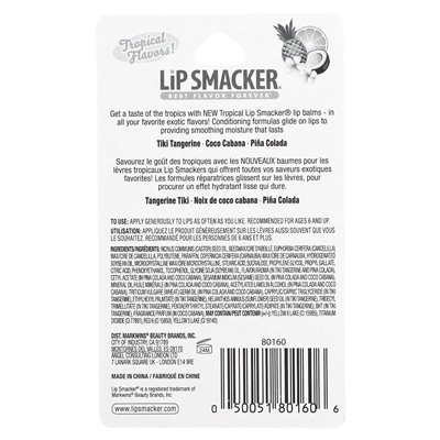 Lip Smacker, balsam do ust, tropikalny, 3 paczki, 0,42 uncji (12 g)