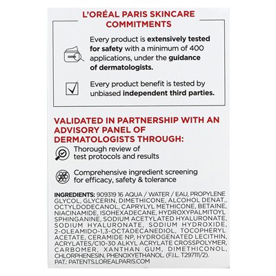L'Oréal, Micro hialuronowy kwas + ceramidy, krem ​​do wody w obleśniku, 1,7 uncji (48 g)