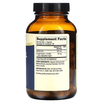 Dr Mercoli, Betaine HCl i Pepsin, 650 mg, 90 kapsułek