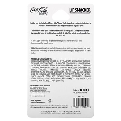 Lip Smacker, Coca-Cola, balsam do ust, butelka z koksu Cherry, 0,14 uncji (4 g) Lip Smacker, Coca-Cola, balsam do ust, butelka z koksu Cherry, 0,14 uncji (4 g)