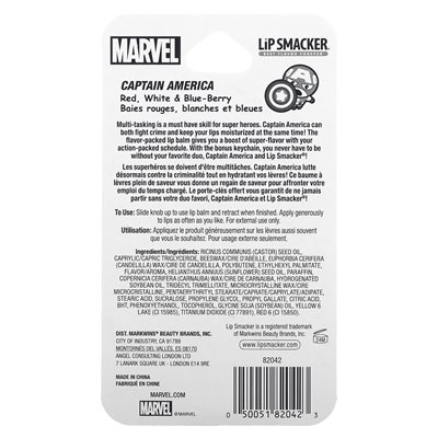 Lip Smacker, Marvel Captain America, Lip Balm, Red, White & Ber-Breer, 0,14 uncji (4 g) Lip Smacker, Marvel Captain America, Lip Balm, Red, White & Ber-Breer, 0,14 uncji (4 g)