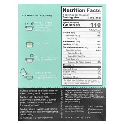 Gourmet Fiber, leichte Ellbogen, 8 oz (227 g)